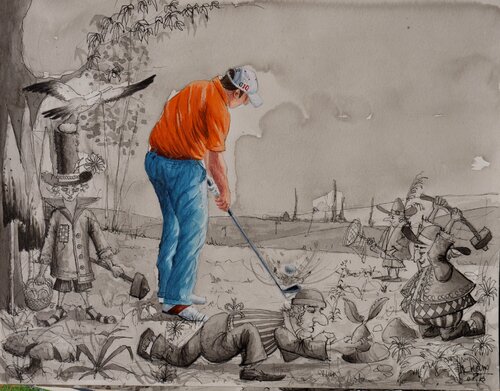 GOLF 1.2 ET 3. by Michel MICHAUX, 종이 for Sale on Singulart