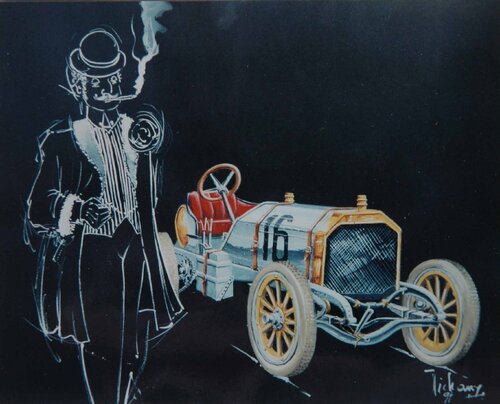 LOCOMOBILE OLD 16. de Michel MICHAUX, Obra en papel a la venta en Singulart
