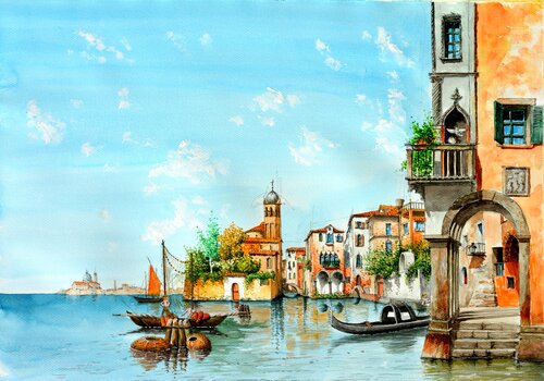 VENISE di Michel MICHAUX, Opera su carta in vendita su Singulart