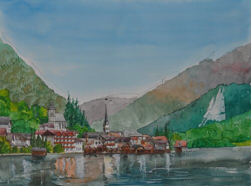 HALSTAT.(Autriche ) by Michel MICHAUX, Work on Paper for Sale on Singulart