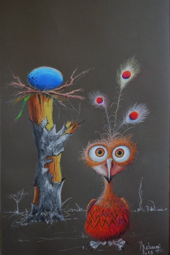 LE NID. by Michel MICHAUX, Work on Paper for Sale on Singulart