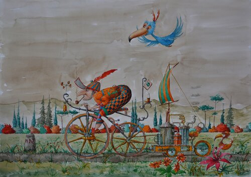 PREMIERE BALLADE PRINTANNIERE. par Michel MICHAUX, Œuvre sur papier en vente sur Singulart