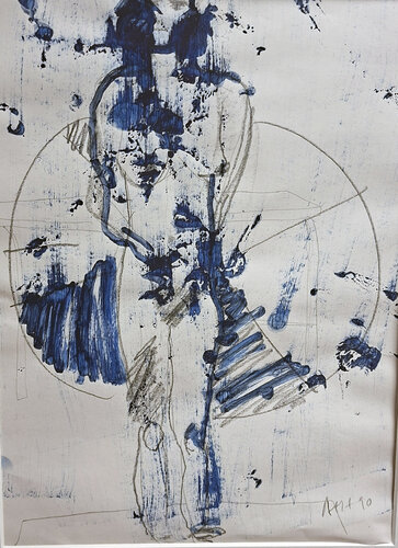Vitruvian Woman in Blue von Agneta E HILDÉN, Zeichnungen kaufen auf Singulart