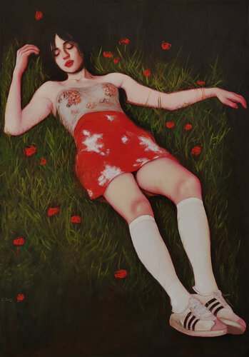 Poppy II by L. Joss, Painting for Sale on Singulart