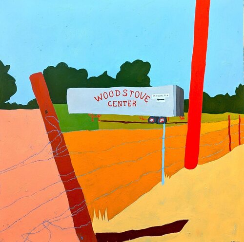 “American Rural, Signed #3” Contemporary Colorful Country Landscape Painting by Jacob Spacek, Painting for Sale on Singulart