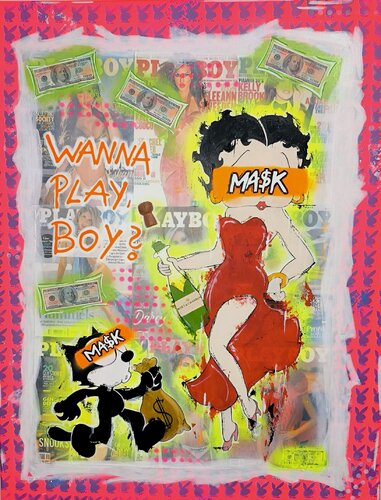 Wanna play, boy? Betty Boop x Felix The Cat von Ma$k V., Malerei kaufen auf Singulart