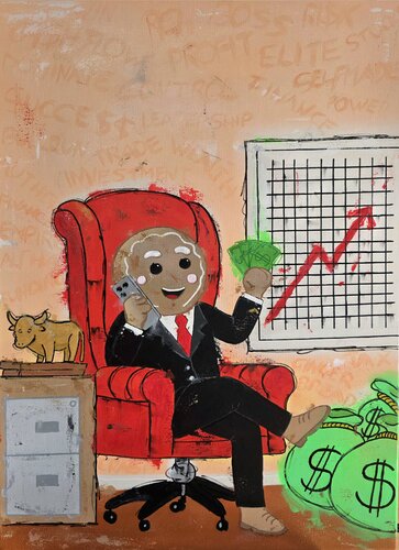 GB_09 Bull Run van Ma$k V., Schilderij te koop op Singulart