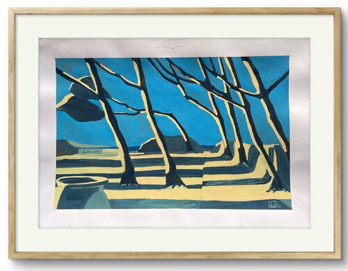 Devant la maison / terrasse par Jerome WALLUT, Peinture en vente sur Singulart