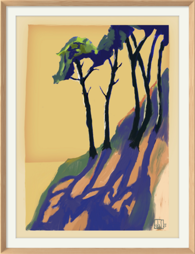 PINS SUR LE CAP - Variante jaune par Jerome WALLUT, Digital en vente sur Singulart