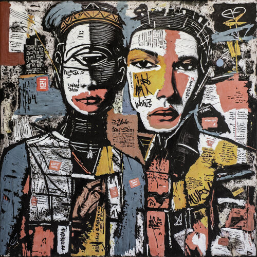 M, Mme non dits di Karim Cheikh Djavadi, Pittura in vendita su Singulart