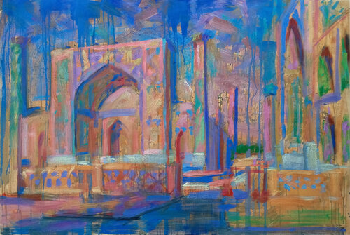 Samarkand, Registan 2 par Robert Nizamov, Peinture en vente sur Singulart
