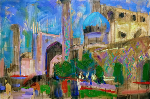 Samarkand, Registan 3 di Robert Nizamov, Pittura in vendita su Singulart
