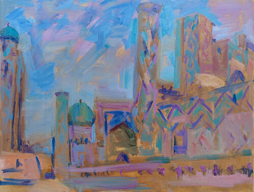 Samarkand, Registan 7 di Robert Nizamov, Pittura in vendita su Singulart