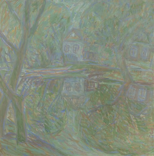 House by the river by Robert Nizamov, Painting for Sale on Singulart