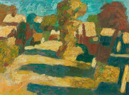 Village street di Robert Nizamov, Pittura in vendita su Singulart
