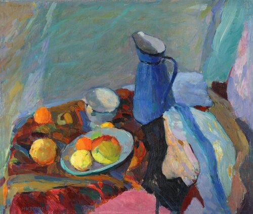 Blue Jug and Fruits Robert Nizamov
