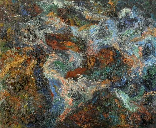 Sea foam on the rocks van Robert Nizamov, Schilderij te koop op Singulart