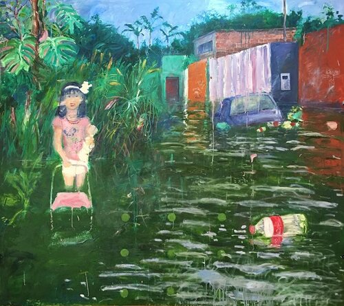 Psyche and the Whispering Reeds par Stephen Linsteadt, Peinture en vente sur Singulart