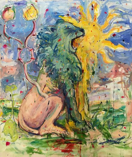 Alchemical Studies VIII (The Green Lion) van Stephen Linsteadt, Schilderij te koop op Singulart