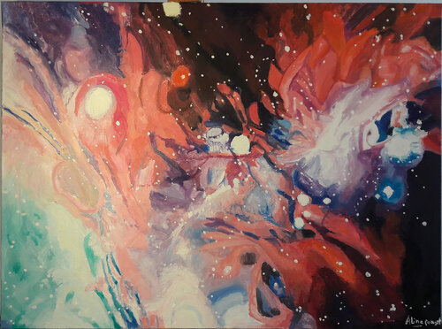 Contrastes Lumineux dans le Cosmos di Aline Pouget, Pittura in vendita su Singulart