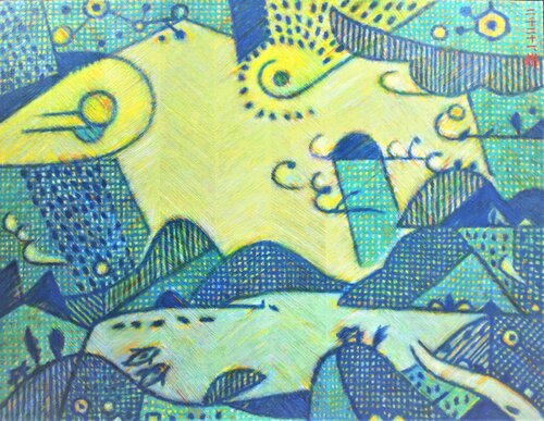 Sky and land(2021) van Youn Sung Park, Schilderij te koop op Singulart