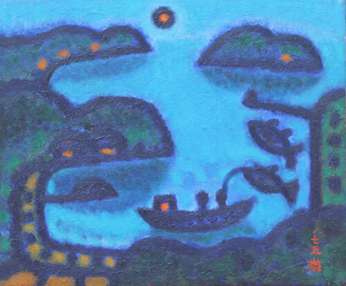 Harbor at Dusk van Youn Sung Park, Schilderij te koop op Singulart
