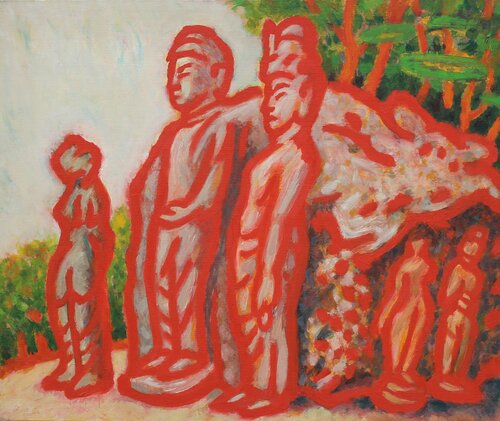 The rock-carved Buddha van Youn Sung Park, Schilderij te koop op Singulart