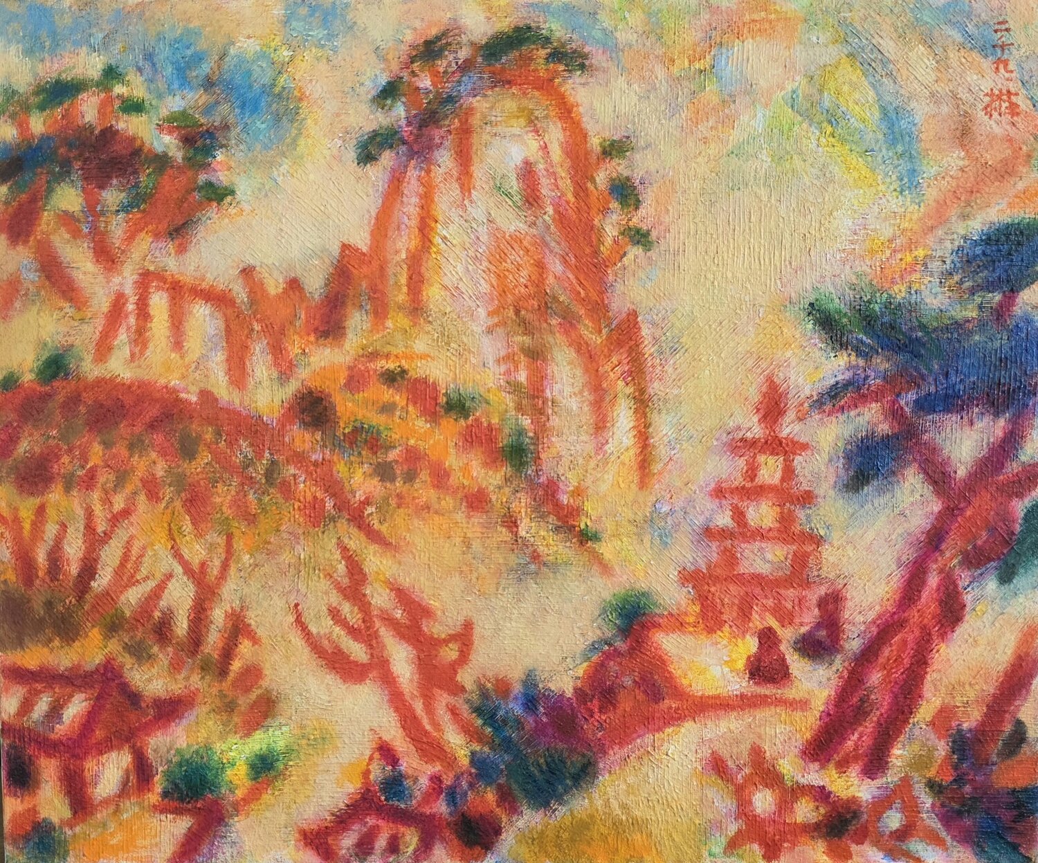 Cheongnyangsa Temple Youn Sung Park Originalgemälde zu verkaufen
