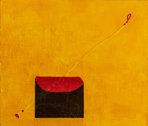 DIe Gelb-Braun-Rot Komposkition di johanna schmidt, Pittura in vendita su Singulart