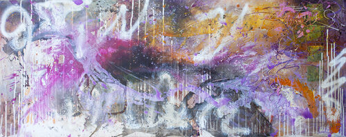 Purple rain di Carolina Alotus, Pittura in vendita su Singulart