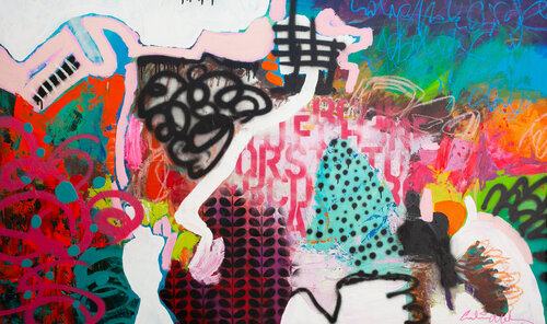 Flamingo Fiesta di Carolina Alotus, Pittura in vendita su Singulart