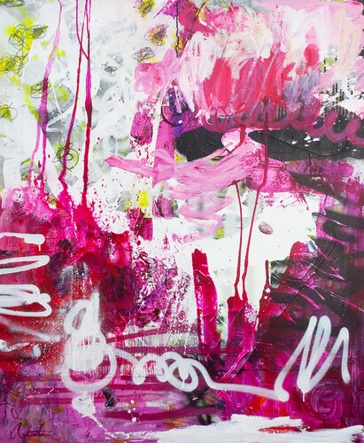 Pulse of magenta chaos di Carolina Alotus, Pittura in vendita su Singulart