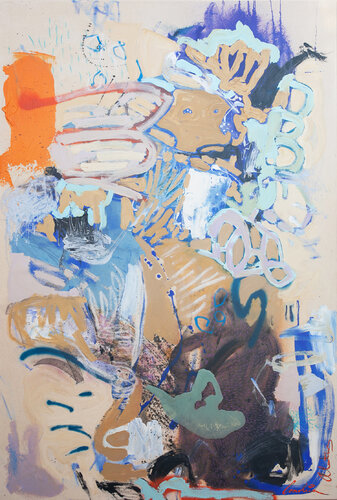 Saffron and cobalt by Carolina Alotus, Painting for Sale on Singulart