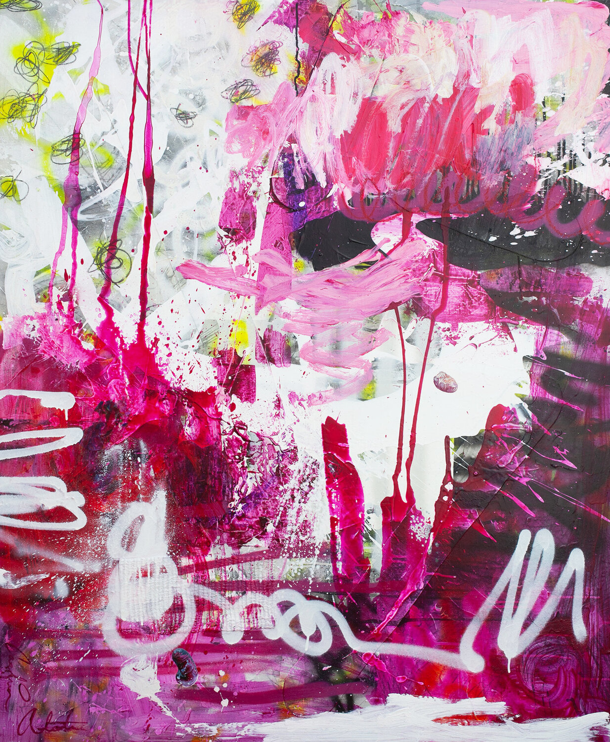 Pulse of magenta chaos Carolina Alotus Originalgemälde zu verkaufen