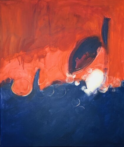 Rot und Blau unterwegs van Tan-ja Graf, Schilderij te koop op Singulart