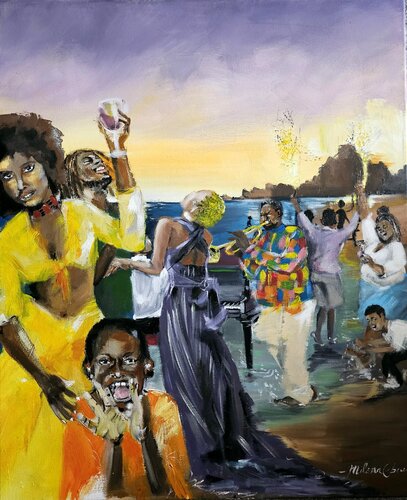 Célébration by Milena Eboua, Painting for Sale on Singulart