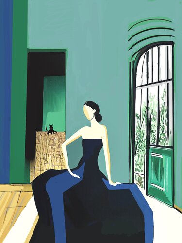 Femme au chat noir van NATHZ, Schilderij te koop op Singulart