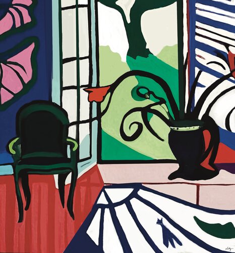Fenêtre sur jardin di NATHZ, Pittura in vendita su Singulart