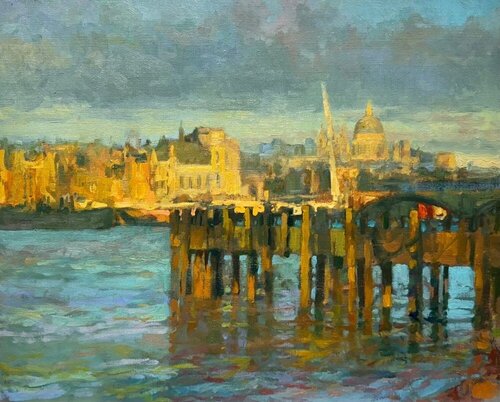 Thames Winter Light von James Decent, Malerei kaufen auf Singulart