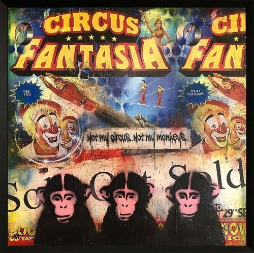 Not My Circus, Not My Monkeys (Blue) de Matthew Mackman, Otros medios a la venta en Singulart
