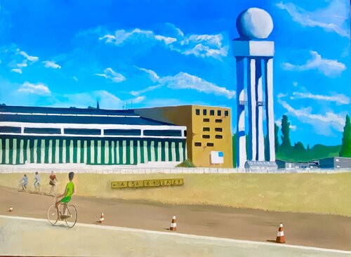 Aéroport de Berlin Tempelhof - S824 von Jean Paul ROLAND, Malerei kaufen auf Singulart