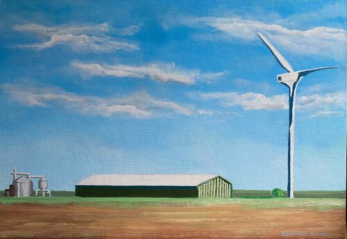 Architecture Normande 3 - Entre terre et ciel von Jean Paul ROLAND, Malerei kaufen auf Singulart