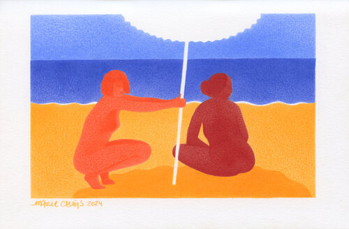 Baigneuses au parasol by Marie Casaÿs, Work on Paper for Sale on Singulart