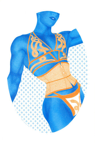 Mon serpentin par Marie Casaÿs, Œuvre sur papier en vente sur Singulart