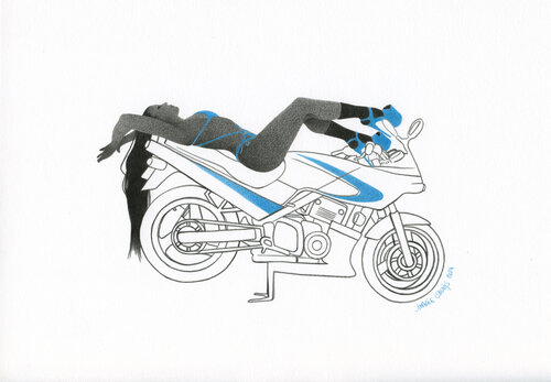 Nannah and her Kawasaki di Marie Casaÿs, Opera su carta in vendita su Singulart