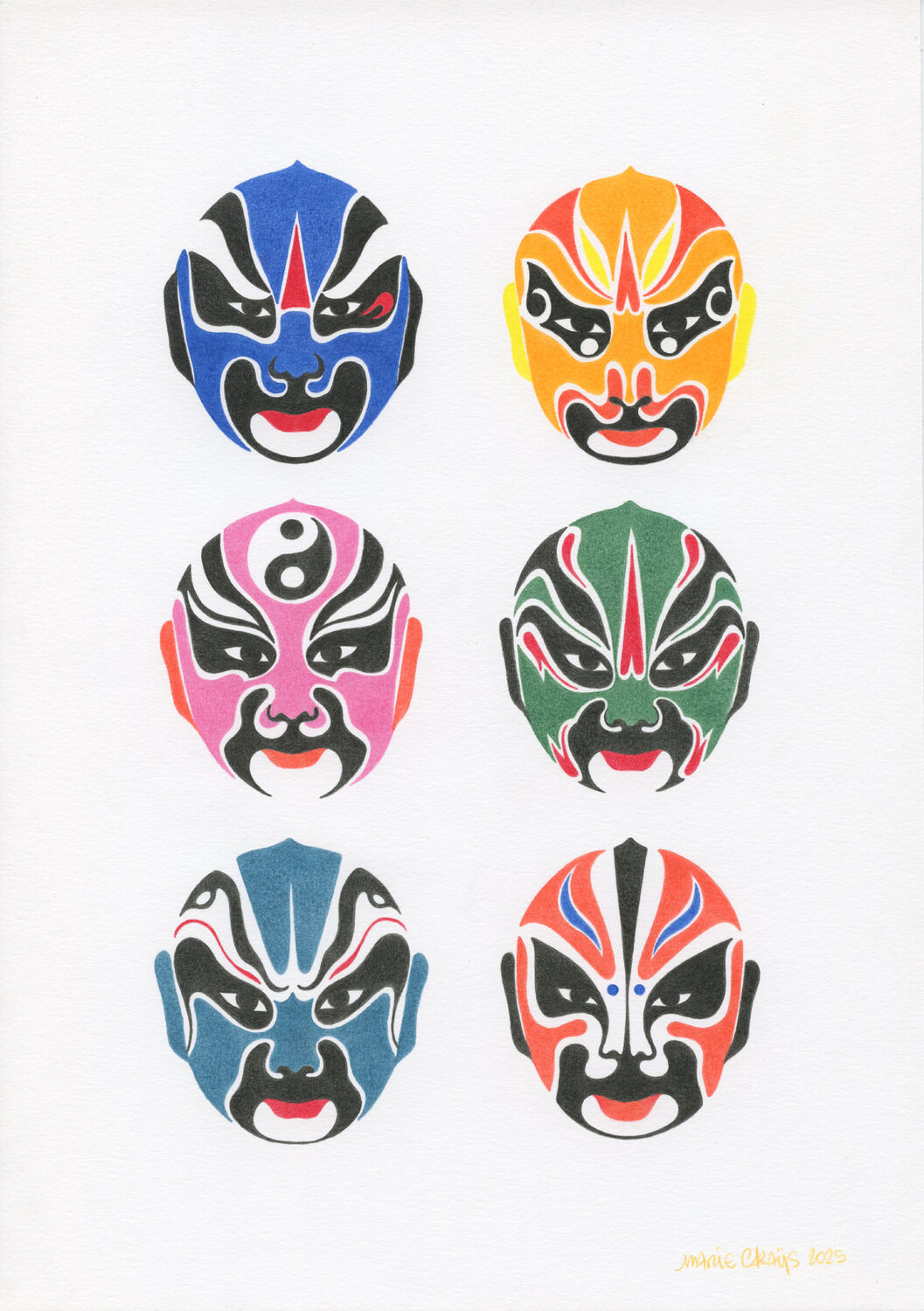 Masques d'opéra chinois Marie Casaÿs