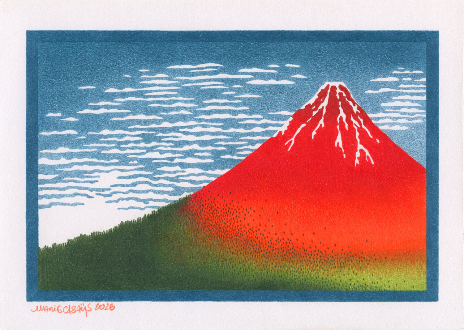 Le Fuji Rouge Marie Casaÿs Work on Paper for sale
