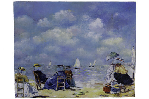 LA PLAGE NORMANDE van Cécile Marchand, Schilderij te koop op Singulart