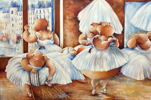 LES DANSEUSES van Cécile Marchand, Schilderij te koop op Singulart