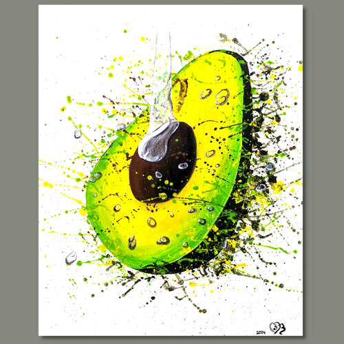 Avocado - Serie: Lebensmittel von Nadine Zentgraf, Malerei kaufen auf Singulart